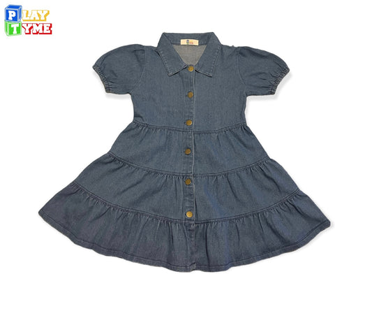 Toddler Girl Denim Splicing Dress