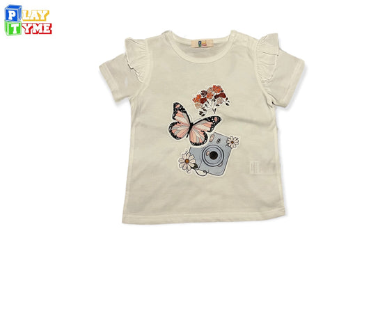 Toddler Girl Short Sleeve Butterfly T-Shirt